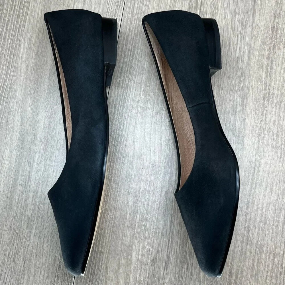 Caslon Shoes Womens Sz 7M Laurel Pointed Toe Water Resistant Flats Leather Black - Picture 7 of 12